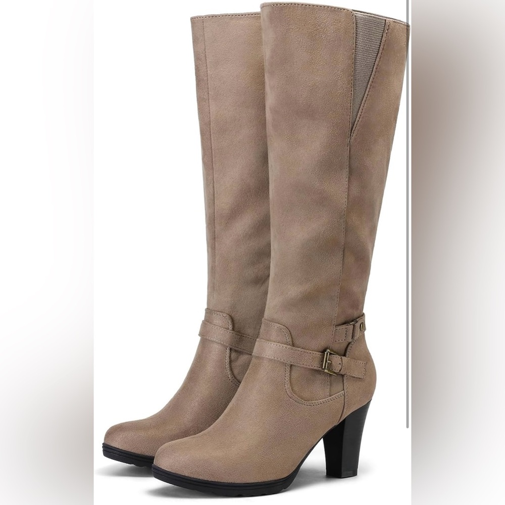 Mysoft Women's Knee High Boots Chunky Heel Boots with Zipper. Size 8.5 - Picture 3 of 8